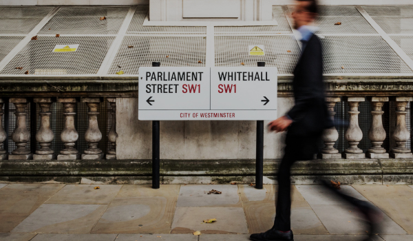 Parliament Street and Whitehall street signs in Westminster