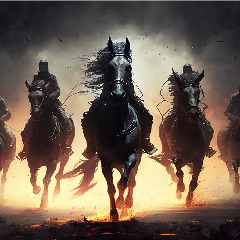 names of the four horsemen of the apocalypse and their horses
